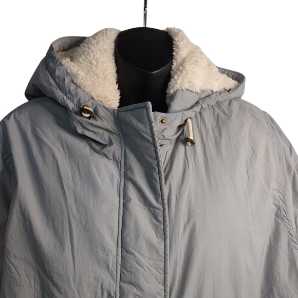 Arizona Jean Co Women's Gray Quilted Hooded Winter Jacket Size X-large NWT - Picture 4 of 13